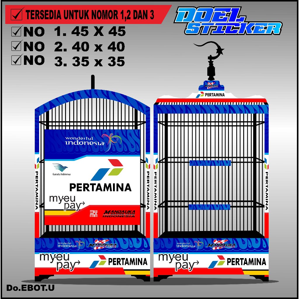 Stiker Decal Sangkar Burung - Sticker Dekal Kandang Ebod Kotak BnR Kosan Doel Mandalika Racing