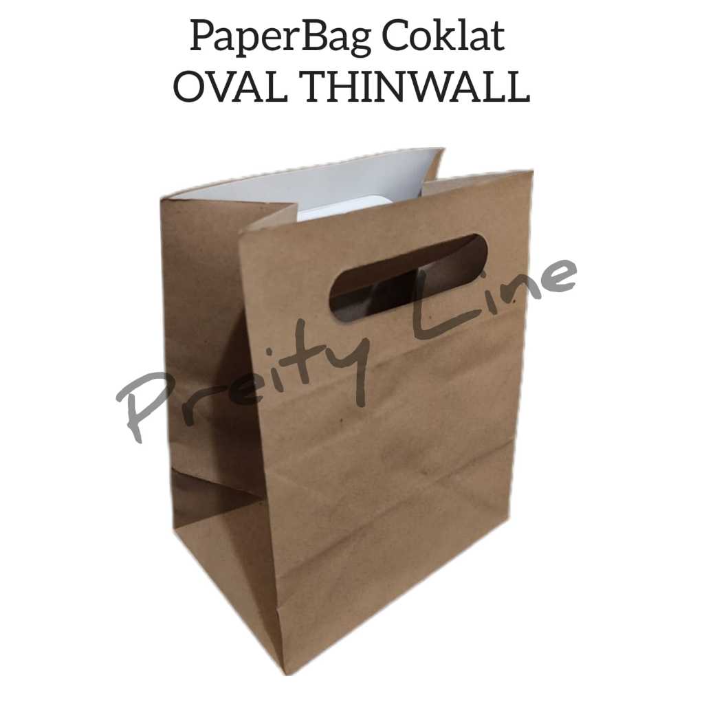 

(PCS) PaperBag OVAL Coklat THINWALL (Tas Kertas OVAL Coklat)