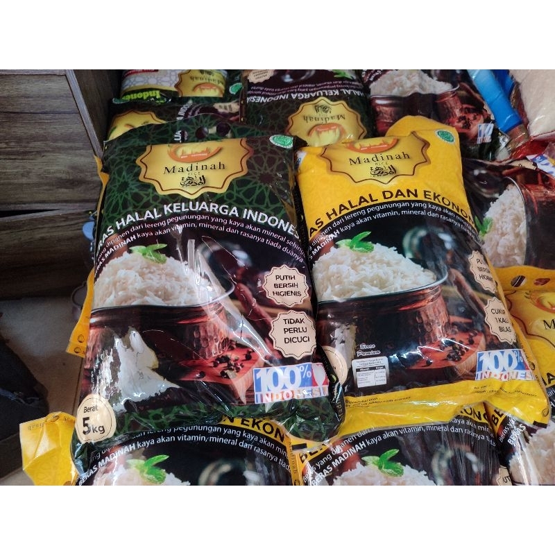 

beras fortune, beras opung, beras madinah ijo, beras madinah kuning 5kg