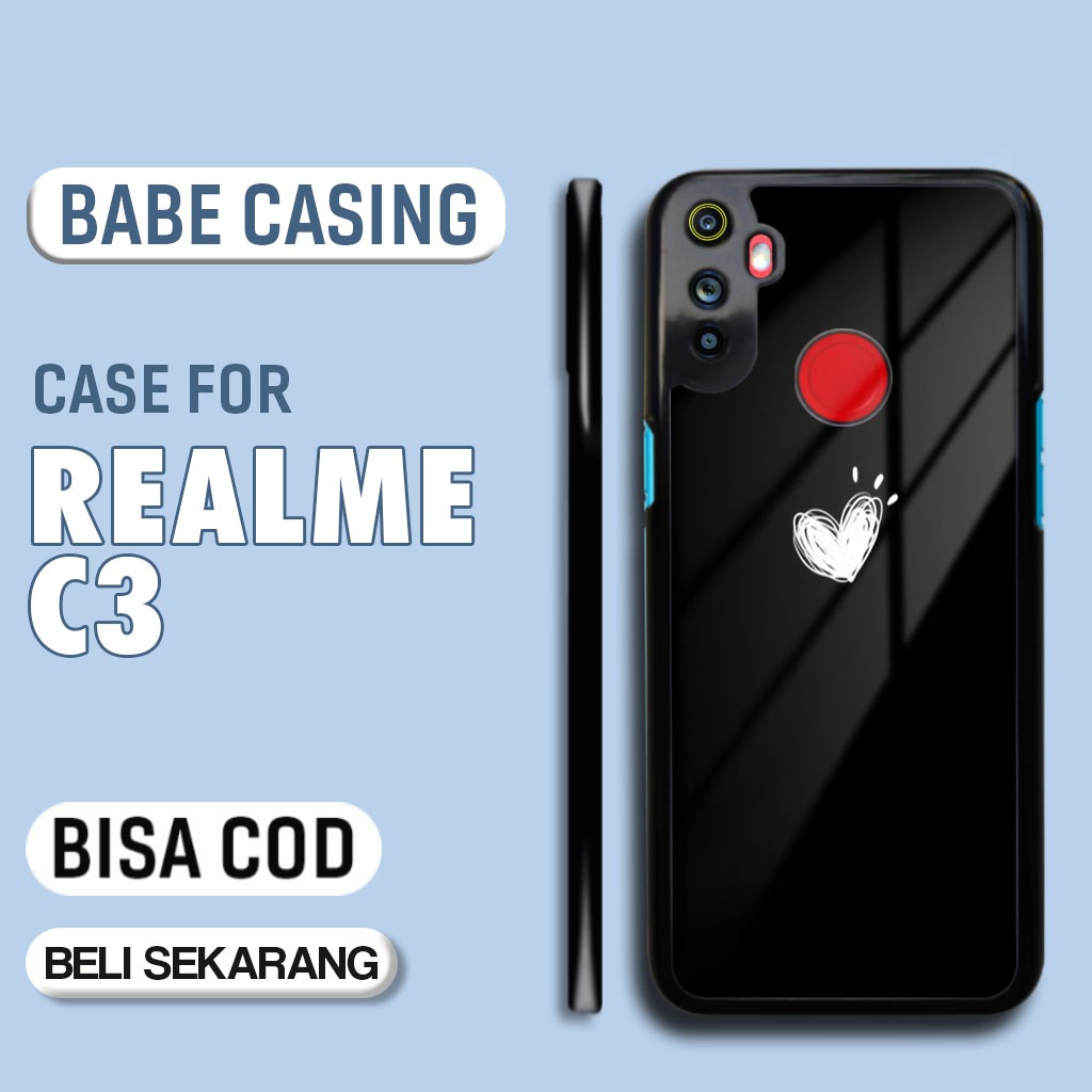 Case Realme C3 Terbaru - Casing Realme C3 - Motif Black cute - Hardcase Premium Glossy - Softcase Hp