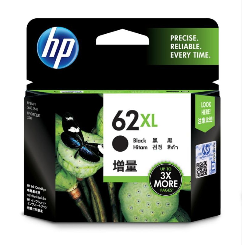 Tinta hp 62 XL black original ink catridge