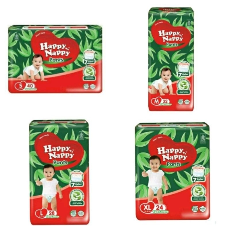 Pampers Happy Nappy Pants S40/M32/L28/XL24