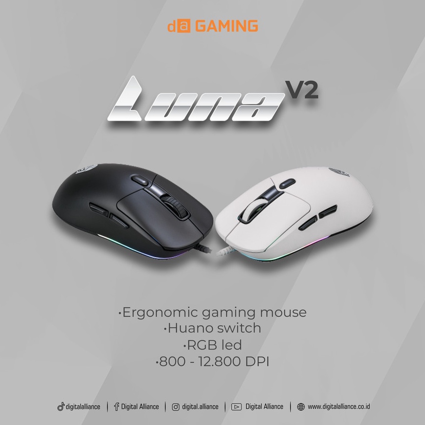 KODE H52Y Mouse Digital Alliance LUNA V2  Mouse DA Luna RGB V2 Gaming Mouse