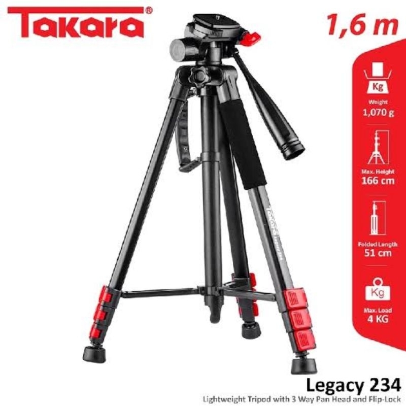 Tripod Takara Legacy 234, tripod kamera/HP