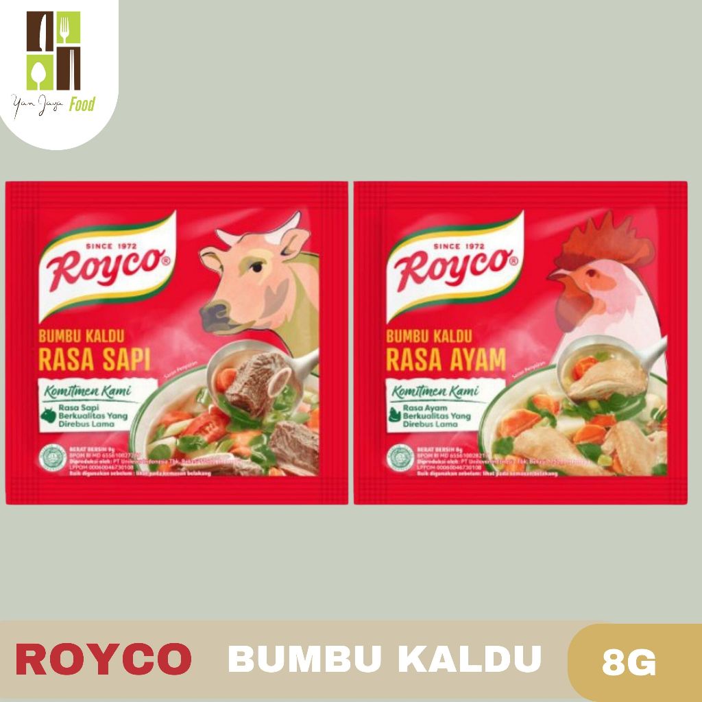 

Royco Bumbu Kaldu / Bumbu Pelezat Serbaguna Rasa Ayam / Rasa Sapi Sachet 8g 1 PCS