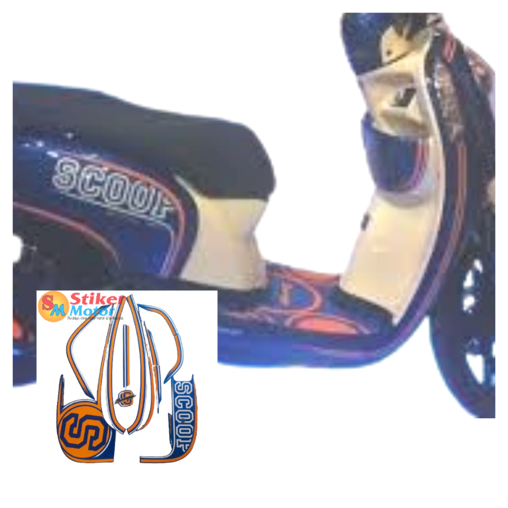 STICKER STRIPING LIS LES BODY MOTOR HONDA SCOOPY SPORTY 2014 BIRU