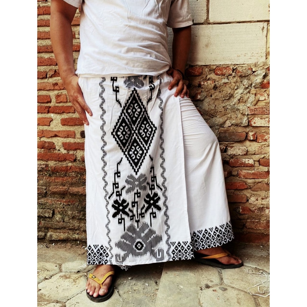 ART Q98Q Celana sarung batik dewasa balimun putih  sarung celana batik  fashion pria muslim