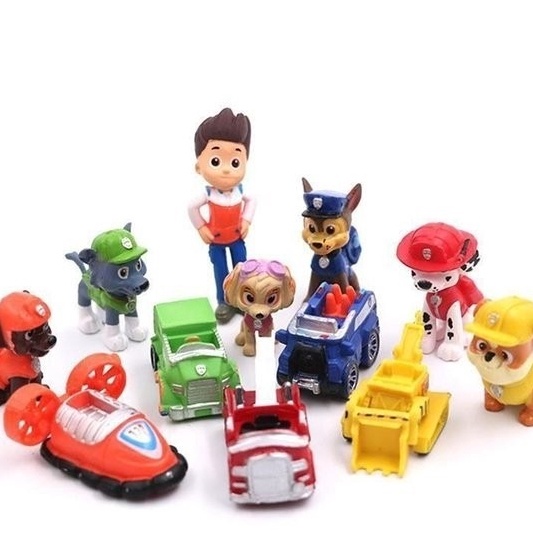 Super Promo Action Figure Mainan Pajangan Paw Patrol Set Isi 12