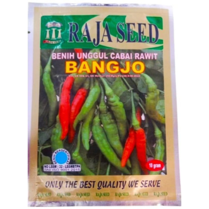Benih Unggul Cabe Rawit BANGJO. isi 10;gram. Cabe Rawit Hijau Meruduk .Produk RAJA SEED