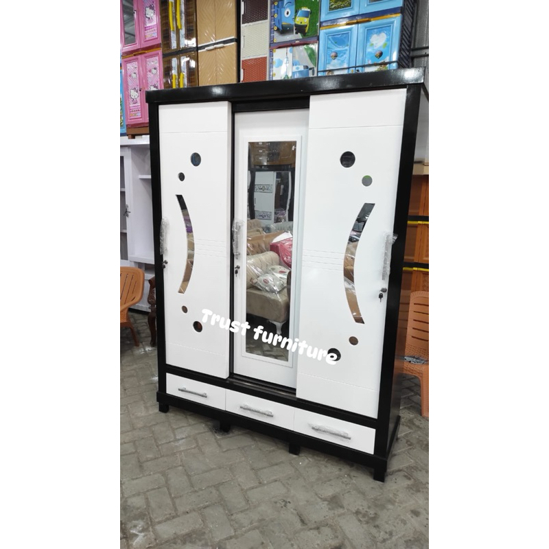 lemari 3 pintu/lemari spesial gantung gamis/lemari pakaian 3 pintu sleding/lemari pakaian sleding/le