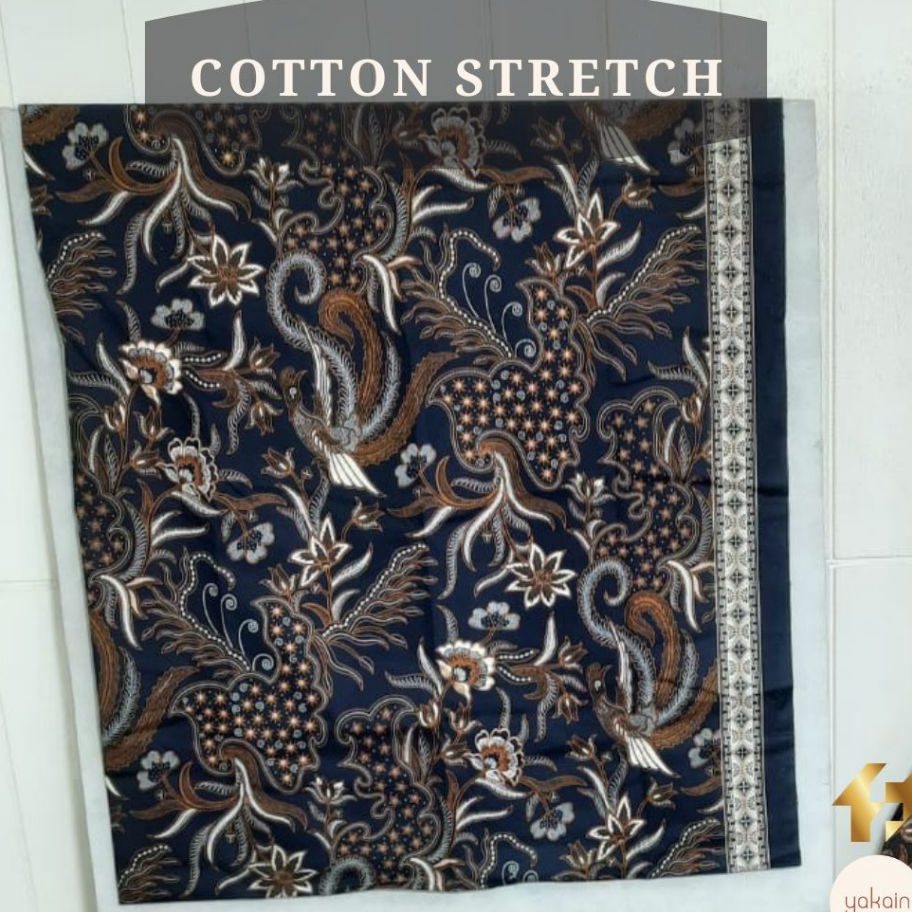 V44859 Kain Batik Katun  Cotton Stretch FAMAS  Batik Juragan Hitam