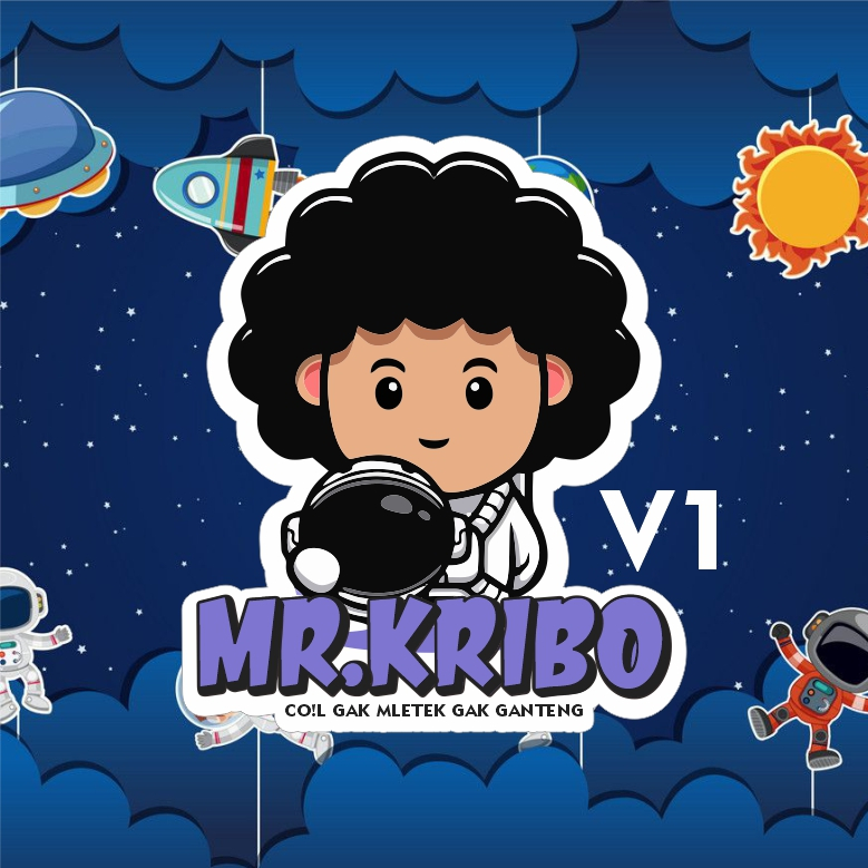 

Sticker/stiker Kribo astronot V1 anti air isi 10 lembar