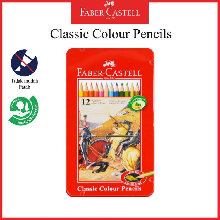 

Laris Classic colour pencils tin case 12 warna pensil warna 12 kaleng kotak faber castell