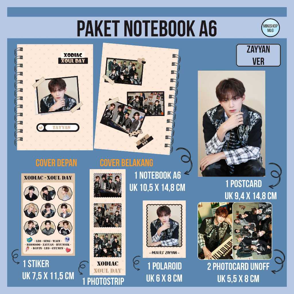 

PAKET HEMAT NOTEBOOK XODIAX UNOFFICIAL - FANKIT XODIAC XOUL DAY - HEY DAY - KREM
