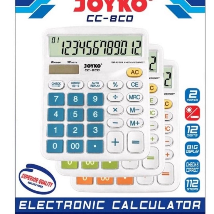 

KALKULATOR CHECK CORRECT JOYKO CC8CO 12 Digits Calculator Desktop CC8 COLOR