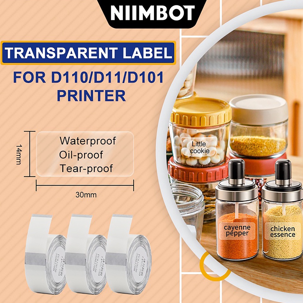 

Gaya Clear Transparent Thermal Label Sticker Niimbot D11 D11 D11 H1S Clear Transparant Refill Label Niimbot