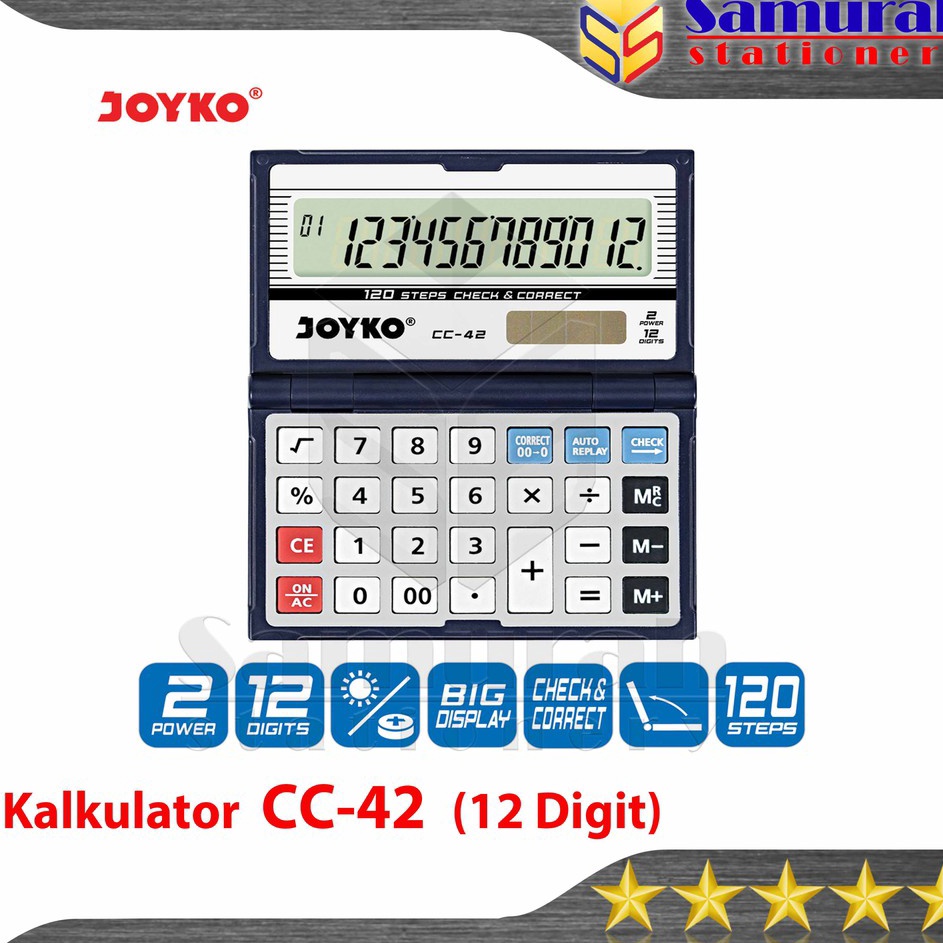 

Kalkulator Meja Joyko CC 42 Lipat Mesin Hitung CC42 Calculator 12 Digit Check Correct