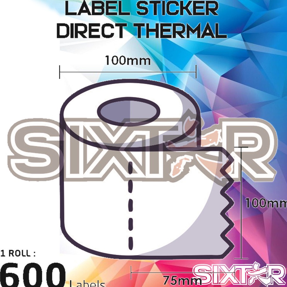 

Readystock Direct thermal Label Sticker 1x75x6 1x75 mm 1x75 cm 1 Line Core 15 inch Stiker Barcode Produk Resi Pengiriman