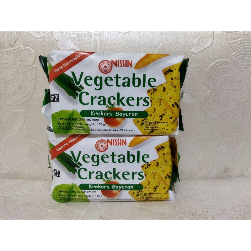 

NISSIN VEGETABLE CRACKERS 150 GRAM / NISSIN KRAKER SAYURAN / NISSIN VEGETABLE CRACKERS / KRAKER SAYUR NISSIN / BISKUIT NISSIN / NISSIN