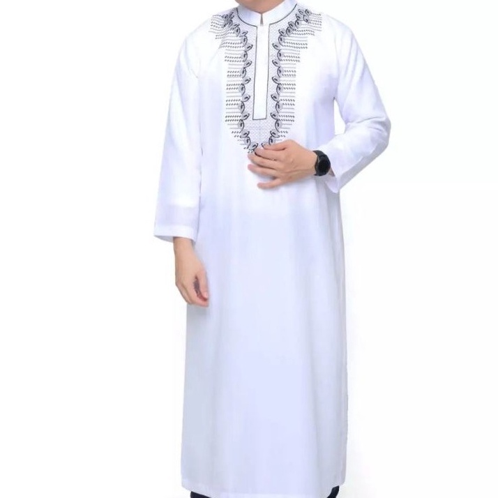 jubah pria gamis pria jubah gamis pria dewasa putih bordir Gamis Pria no