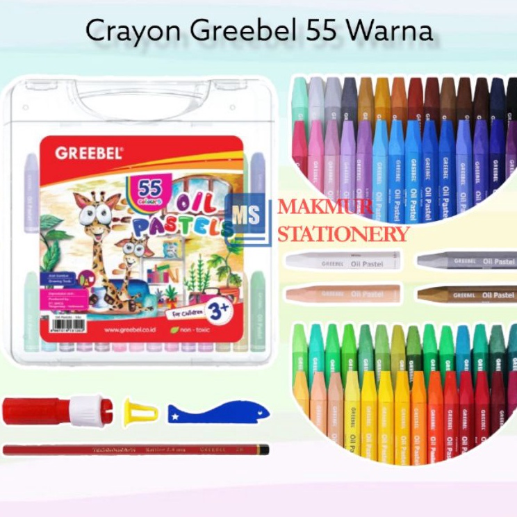 

Crayon Kerayon Greebel 55 Warna Oil Pastel