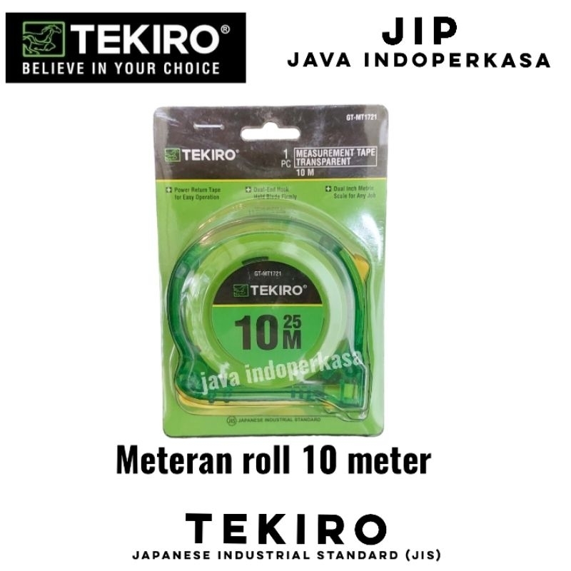 TEKIRO GT-MT1721 meteran roll 10 m transparan / meteran roll 10 meter
