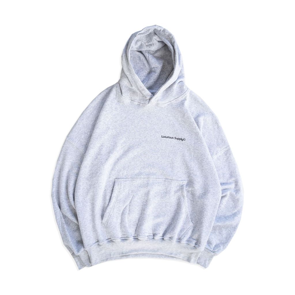 JAKET HOODIE GRAPHIC GREY LXCASUAL 'LOGO LUXURIOUS SUPPLY' [HD_2899]