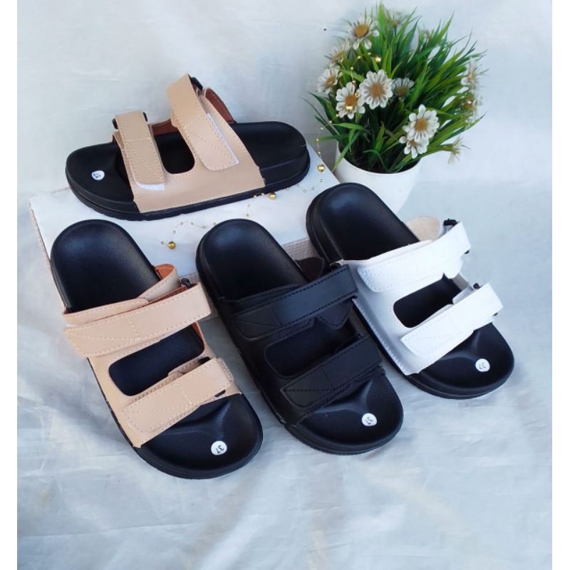 SANDAL WANITA PLATFORM/ SANDAL WANITA KOREA / SANDAL KARET BAN 2 SIMPLE