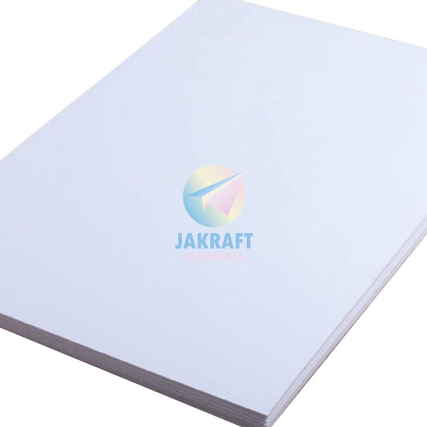 

5 Lembar Kes Karton HVS Kartu TIK Putih A4 Tebal 2 Gram Gsm Doff Doft