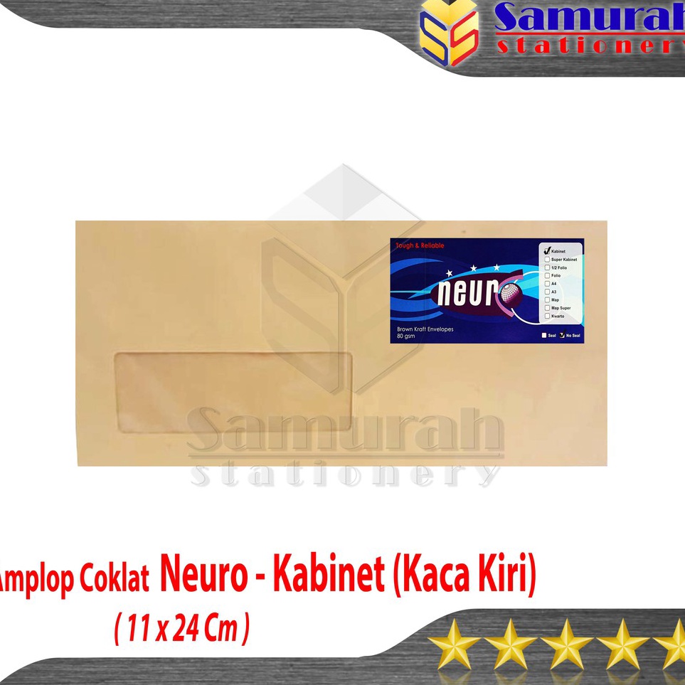 

Hot Sale Amplop Coklat Neuro Kaca Kiri Kanan Ukuran Kabinet Jendela dengan Lem Envelope Cabinet With Seal Left or Right Window