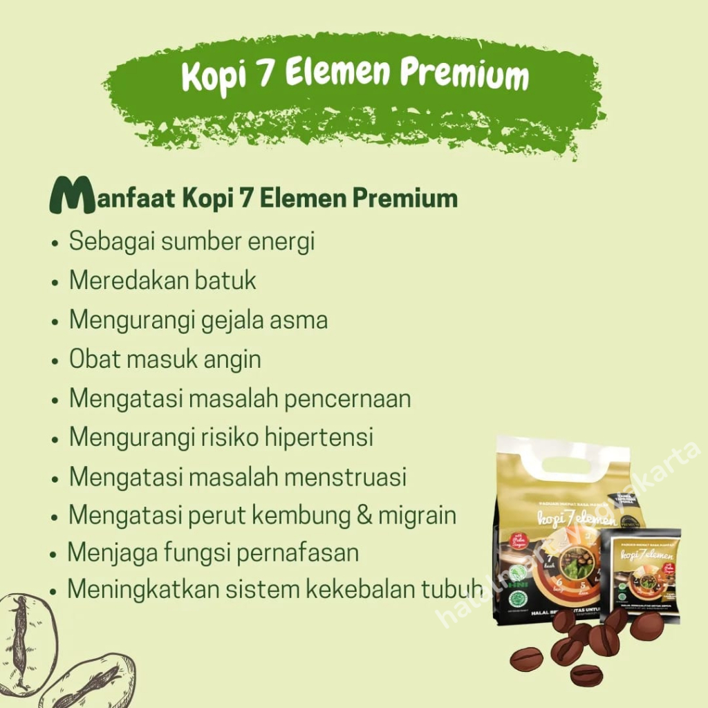 

SEBAGAI SUMBER ENERGI, MENINGKATKAN STAMINA- KOPI 7 ELEMEN PREMIUM