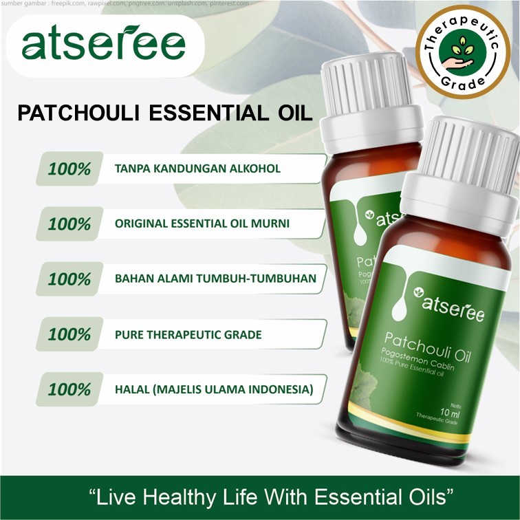 Atseree Patchouli essential oil minyak nilam atsiri 5 ml 10 ml 30 ml Asli Murni original Essential o