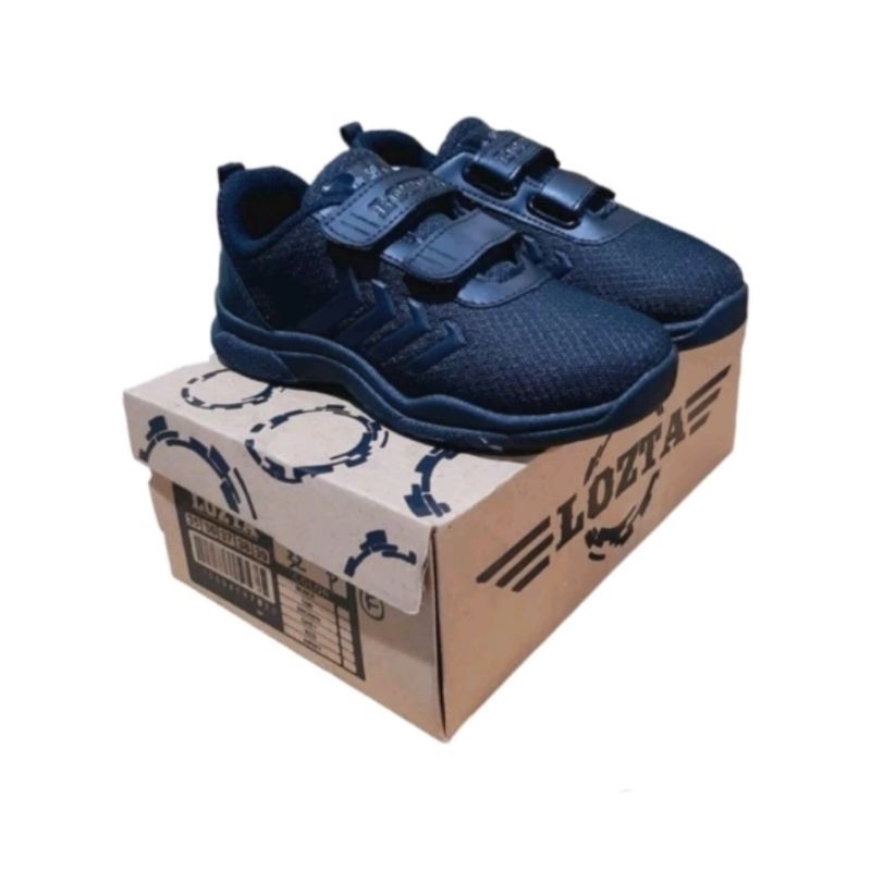 LOZTA Sneakers Anak Import Sepatu Sekolah Perekat Hitam