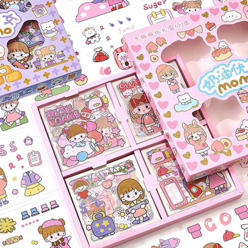 

WBS 1 lembar Stiker Aesthetic Design DIY Sticker Aestethic Motif Kartun Korea Anti Air Botol Hp Laptop Lucu Buku Diary Stiker 2D Dapat Box Motif Waterproof SS21