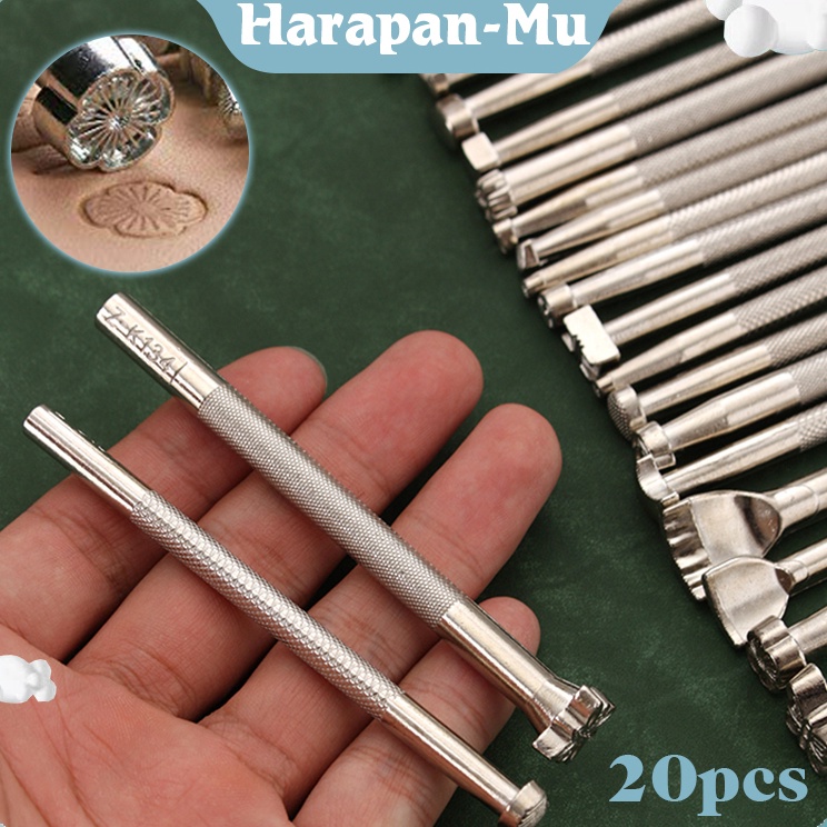 

2 Pcs Stempel Ukir Alat Cetak Profil Set Berbagai Model Bahan Kerajinan Kulit Untuk Membuat Perhiasan DIY