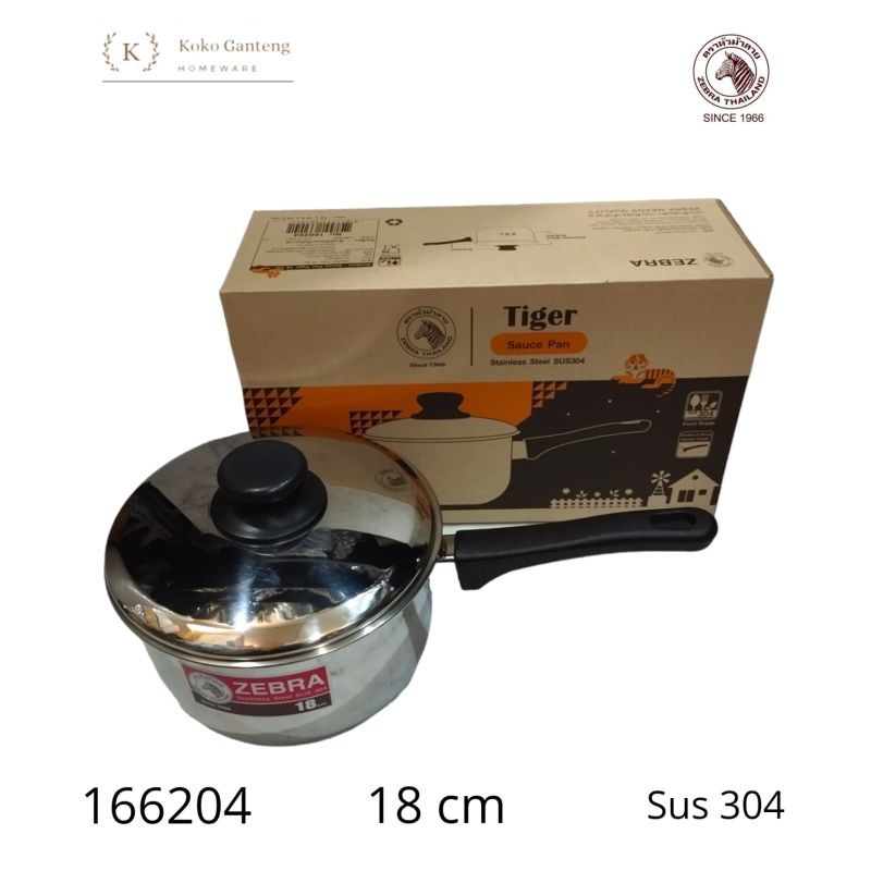Zebra Saucepan Tiger 18cm (166204) Panci Stainless Stelll