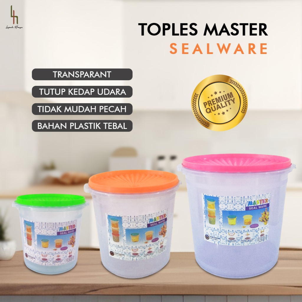 TOPLES MASTER SEALWARE 5L, 10L, 20L / TOPLES PLASTIK SEALWARE / TOPLES BULAT KEDAP UDARA / FOOD CONT