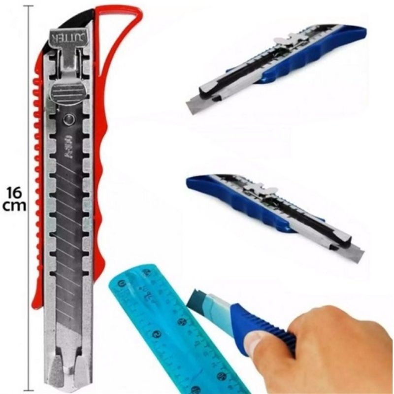 

Pisau Cutter Pemotong Kertas Free Refill Kater 18mm Ukuran Besar Super Tajam