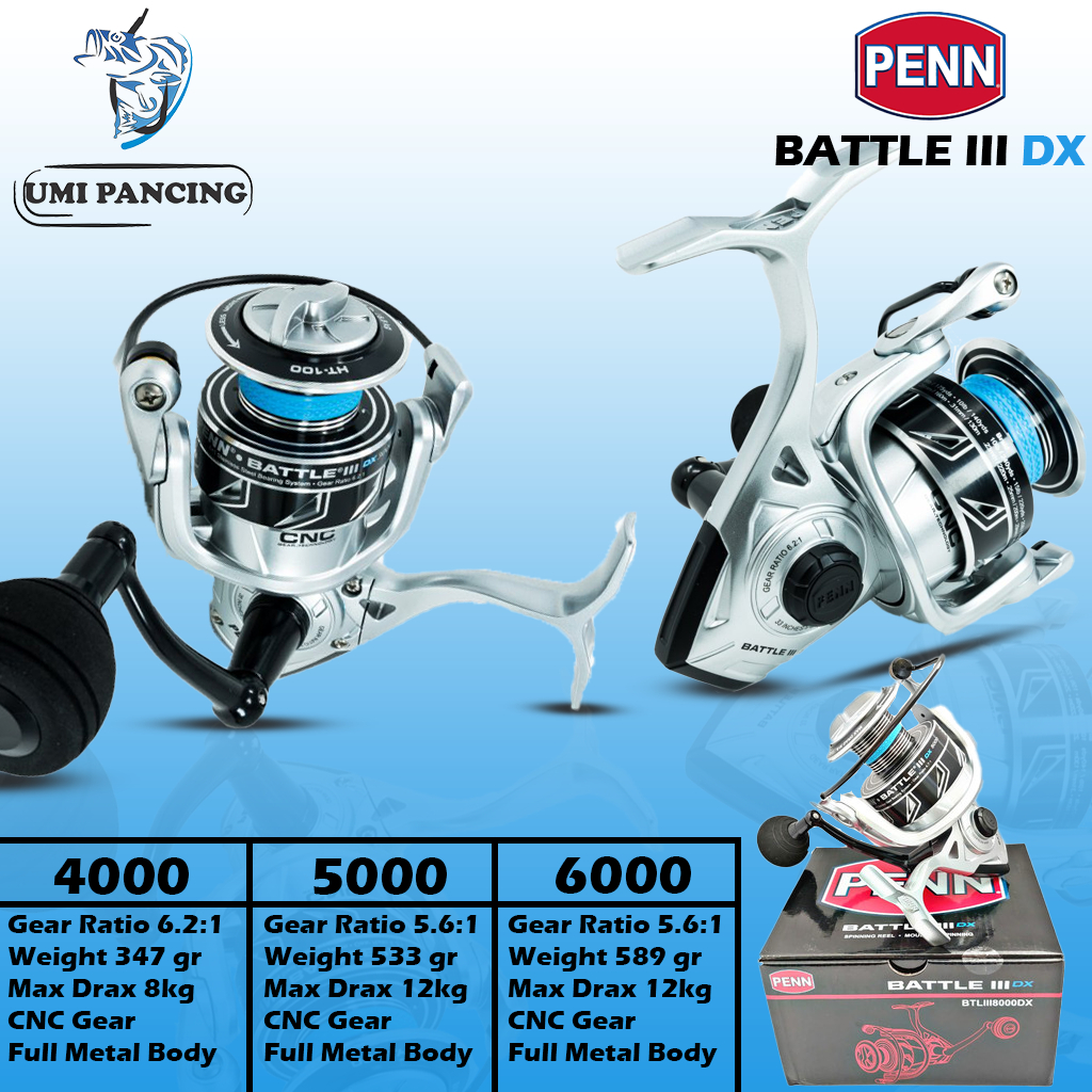 REEL SPINING PENN BATTLE III DX/ PENN BATTLE 3 DX HIGH CLASS RELL SPINNING BODY METAL