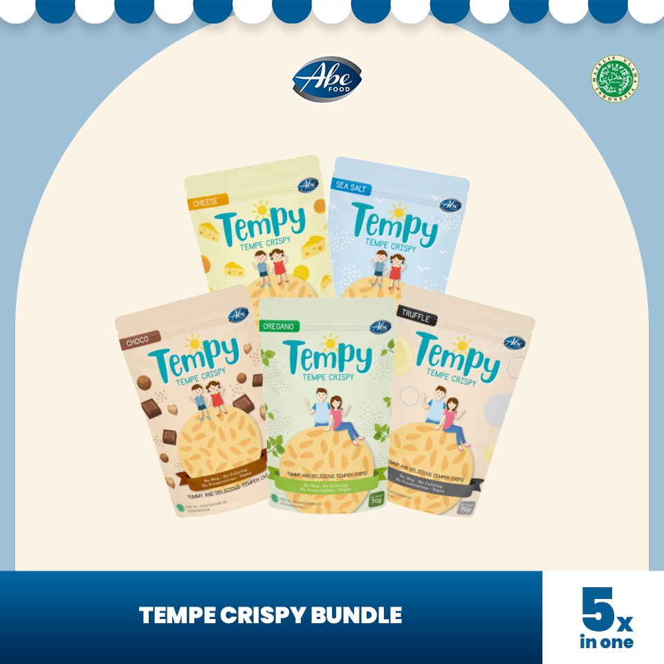 

Abe Food Tempy (Tempe Crispy) Bundle 5 pcs All Variant/ Snack Anak Sehat/ Kripik Tempe