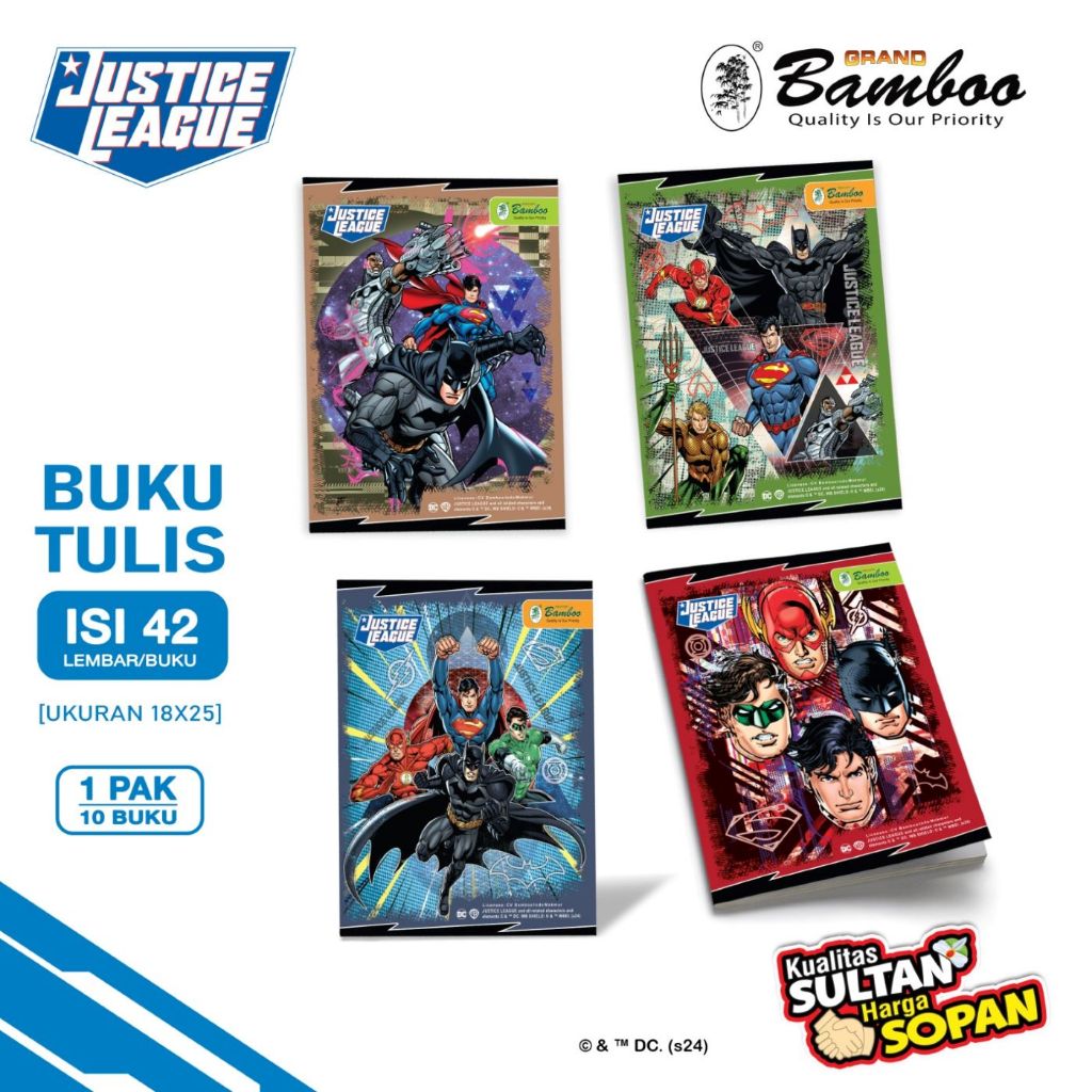 

Bamboo Buku Tulis Boxy 42 Justice League Series [ 1 Pak/ 10 buku ]