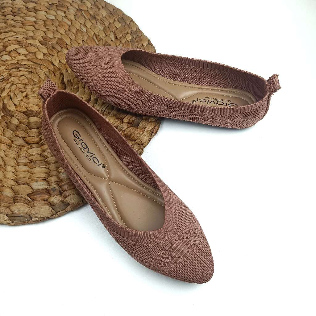 GRAVICI - SEPATU FLAT RAJUT WANITA ELEGAN DO-21