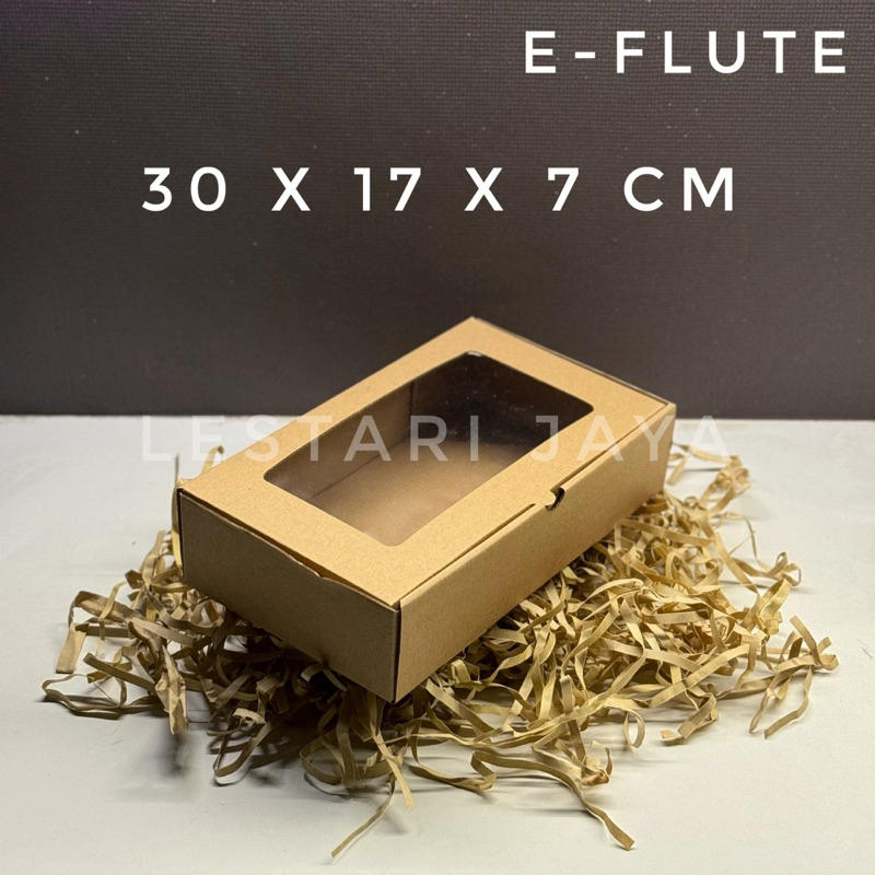 

Box Kardus E-Flute Coklat 30x17x7 CM Untuk Packaging Olshop Sovenir Kotak Kado Hampers Toples Hardtop 350 Gr isi 4