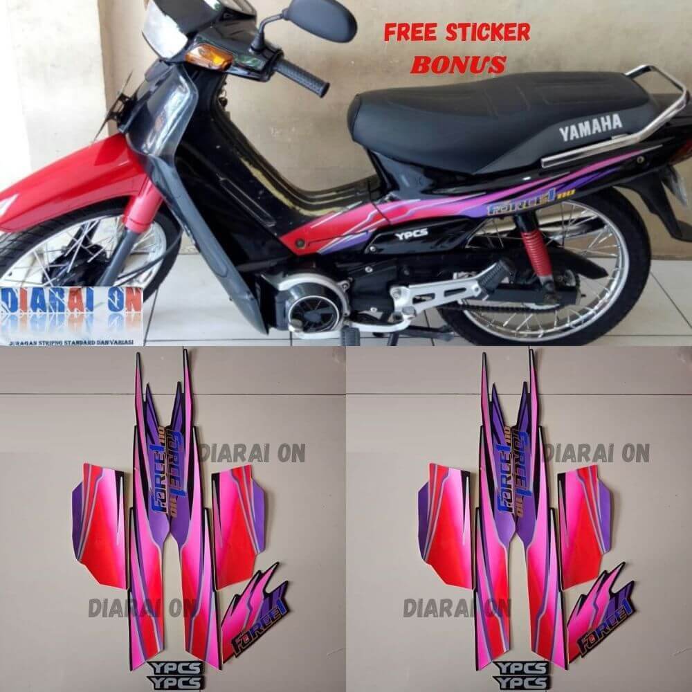 Striping Stiker Yamaha Force One Force 1 Force1 1995 1996 Merah Murah