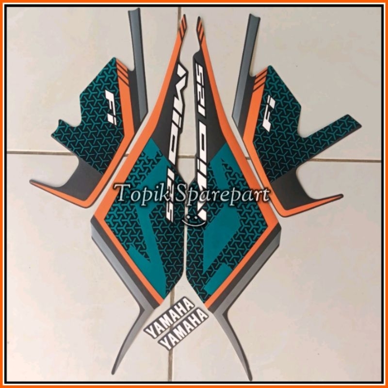 stiker striping Yamaha Mio M3 125 2020 2021 abu Oren Lis body standar original