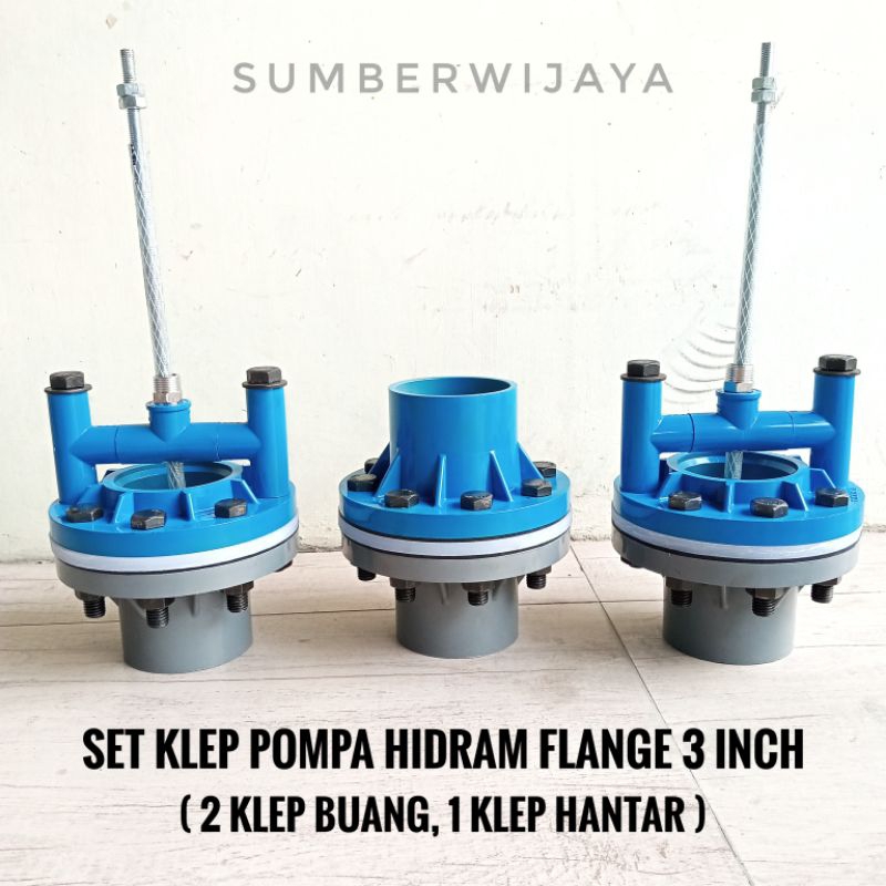 KLEP POMPA HIDRAM FLANGE 3 INCH (2 KLEP BUANG, 1 KLEP HANTAR)