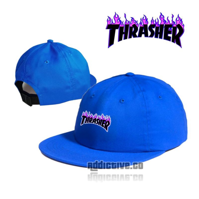 TOPI 6 PANEL SNAPBACK THRASHER - SIX PANEL HAT SNAPBACK CLASSIC CAP SKATE DISTRO