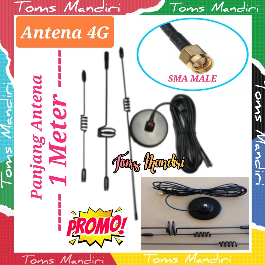 SERBA SERBI Antena Modem 3G4G GSM 15Dbi SMA Male Panjang Antena 1 Meter rg58