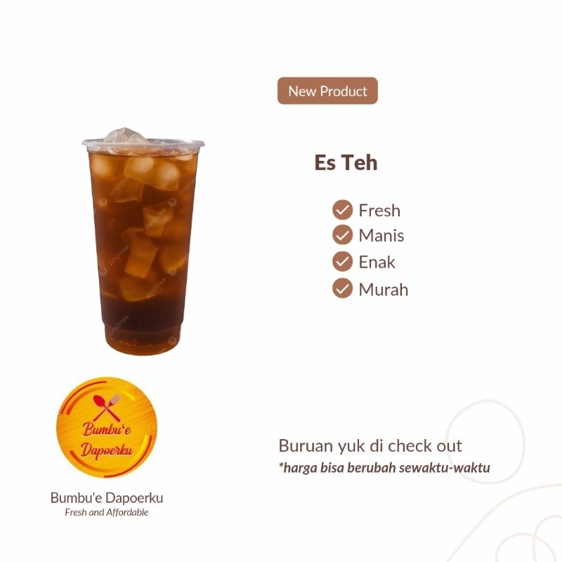 

Es Teh Jumbo Khas Bumbu'e Dapoerku | Kirim Instan | Fresh Product