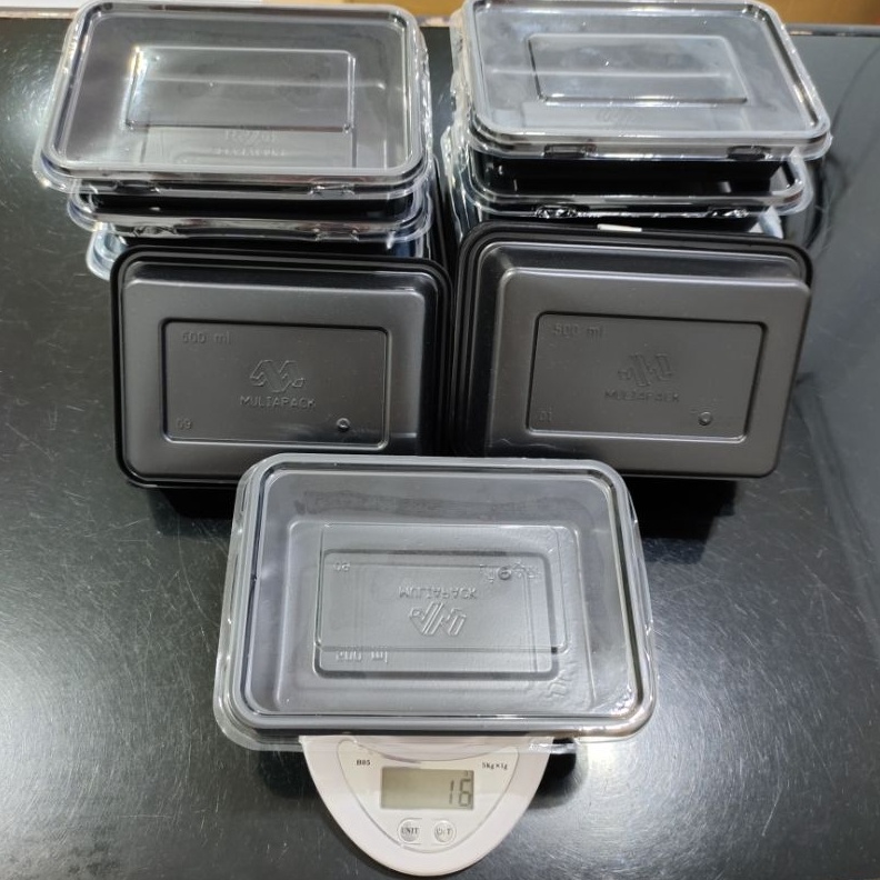 2 IN 1 Mika Bento Thinwall 5ml Tutup 25pcs  Kotak Makan Plastik Tanpa Sekat